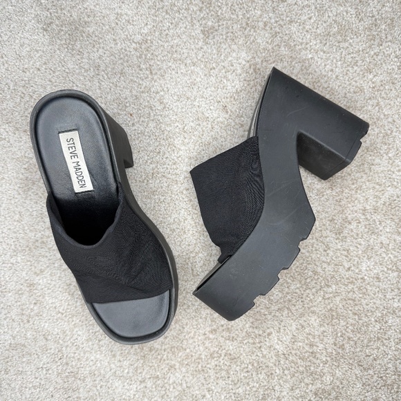 Steve Madden Vintage Style Black Slinky Sami Sandals Clogs 38 8